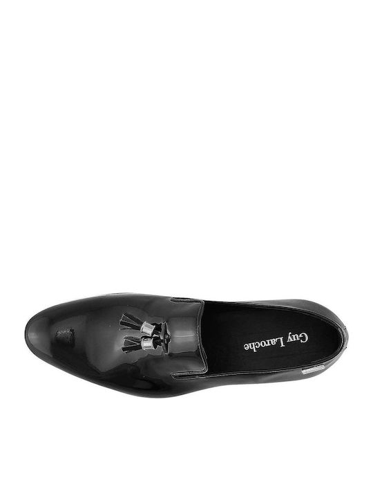 Men's Patent Leather Monk Shoes Black