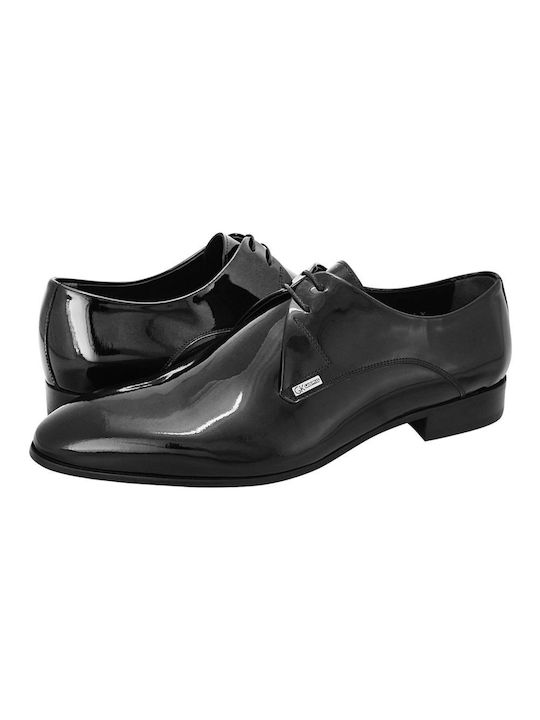 GK Uomo Men's Patent Leather Dress Shoes Black