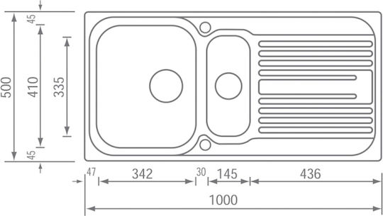 Sanitec Atlantic Ένθετος Δεξιός Inox Σατινέ Μ100xΠ50cm Ασημί Sanitec Atlantic Ένθετος Δεξιός Inox Σατινέ Μ100xΠ50cm Ασημί