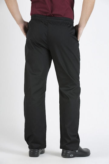 Kochhose N206 Schwarz mit Gummizug in der Taille