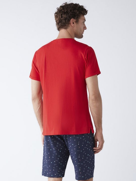 Nautica Men's Summer Pajamas Set Red