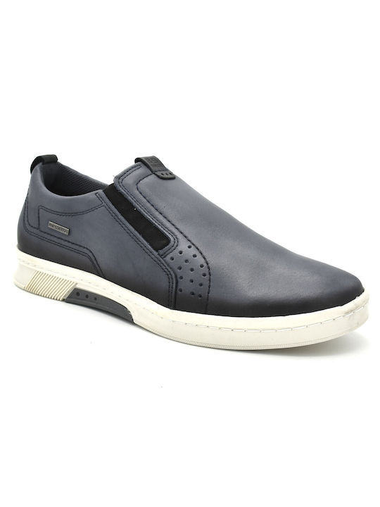 Pegada Men's Leather Slip-Ons Navy Blue