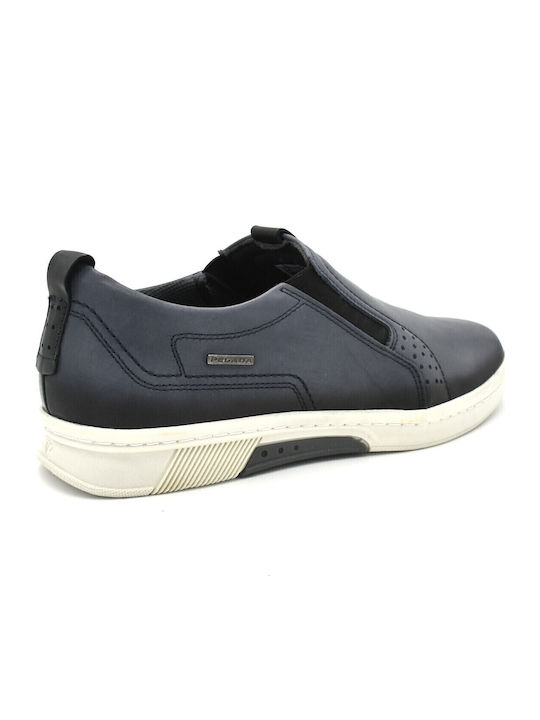 Δερμάτινα Ανδρικά Slip-On Navy Blue