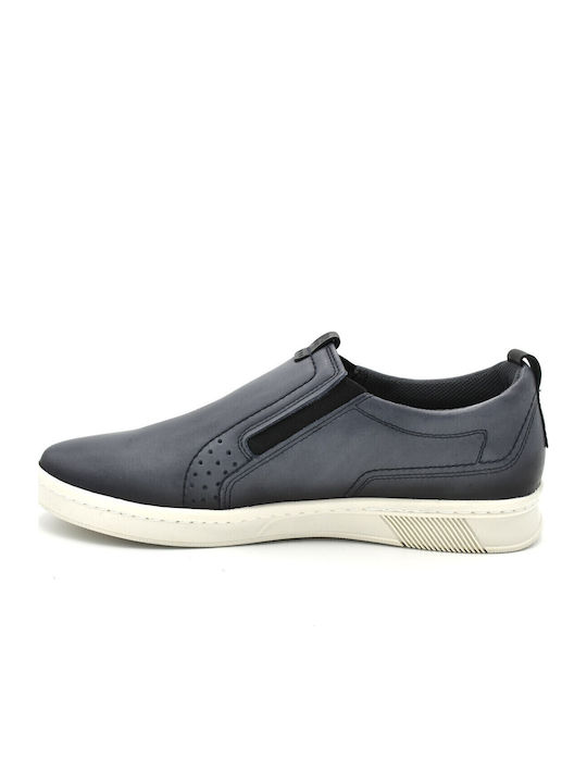 Δερμάτινα Ανδρικά Slip-On Navy Blue