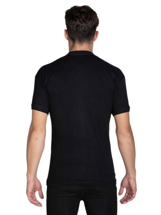 Men's Undershirt Short-sleeved in Black Color