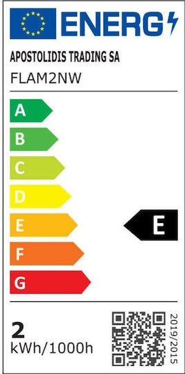 Diolamp LED Bulb 2W for Socket E14 and Shape C35 Natural White 260lm