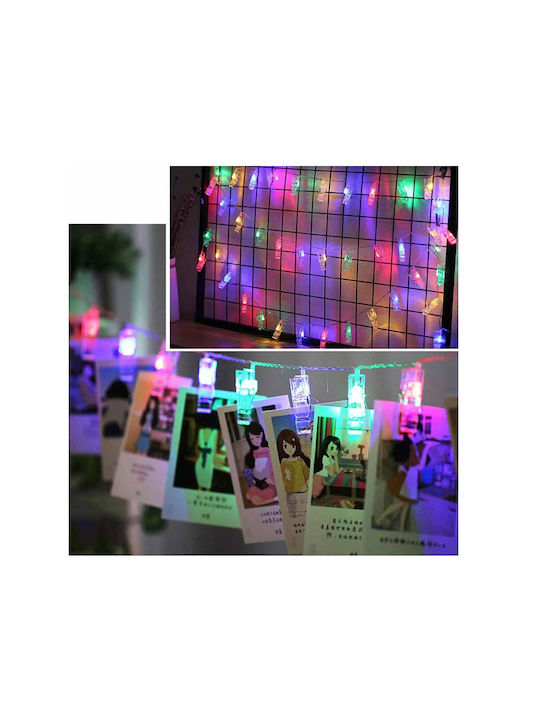 Bakaji Decorative Lamp with RGB Lighting Garland LED Battery