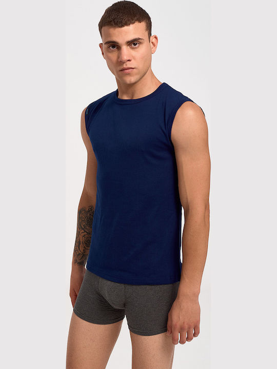 182 Men's Sleeveless Undershirt Navy Blue