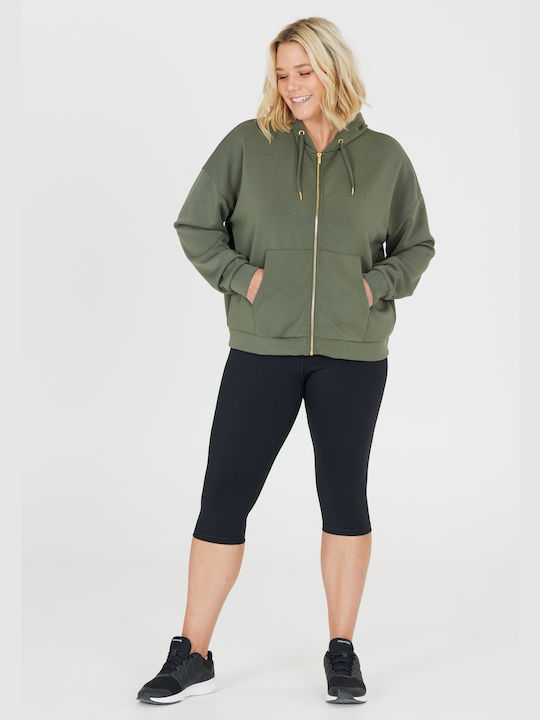 Q Plus Size Ζακέτα Tiamo W Hoody Full Zip - 3048 Beetle