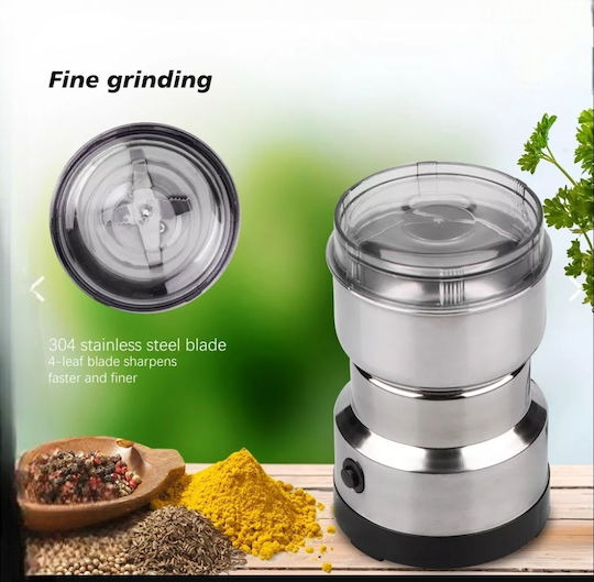 Raf R.7113 Electric Coffee Grinder 150W for 50gr Beans Silver