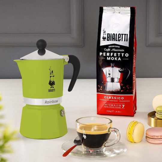 Bialetti Rainbow Μπρίκι Espresso 3cups Πράσινο