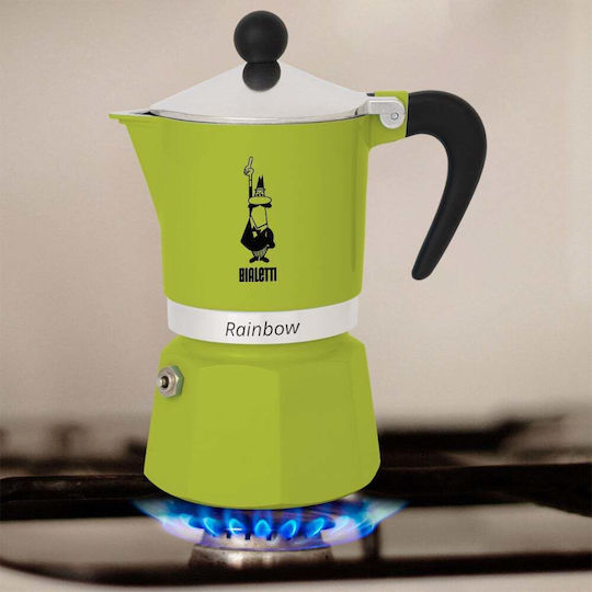 Bialetti Rainbow Μπρίκι Espresso 3cups Πράσινο