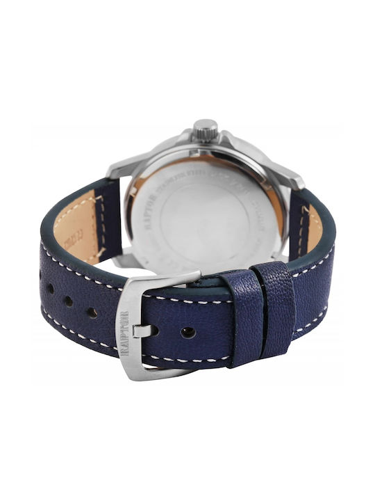 Raptor Watch Battery with Blue Leather Strap