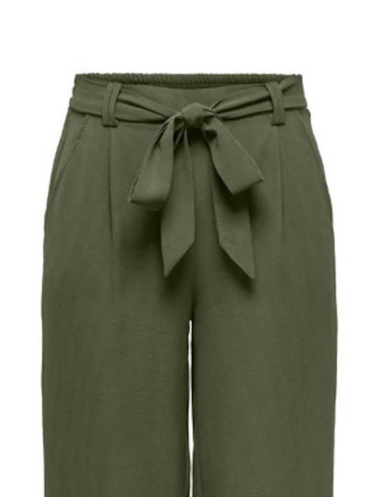 Women's High-waisted Fabric Trousers Rose