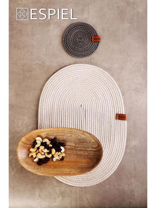 Espiel Wooden Oval Decorative Tray Mango 27.94x15.24x5.08cm