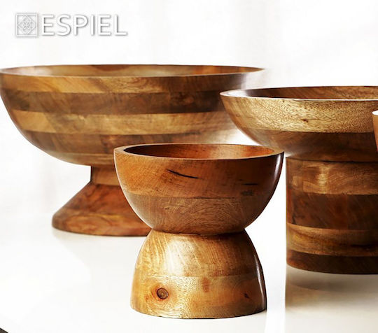 Espiel Βάζο Ξύλινο Mango Καφέ Φ30.48cm