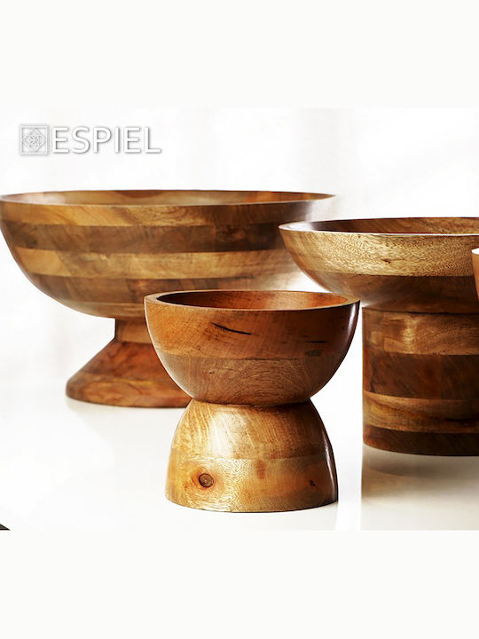 Espiel Mango Decorative Bowl Pedestal Brown 27.94x24.13cm