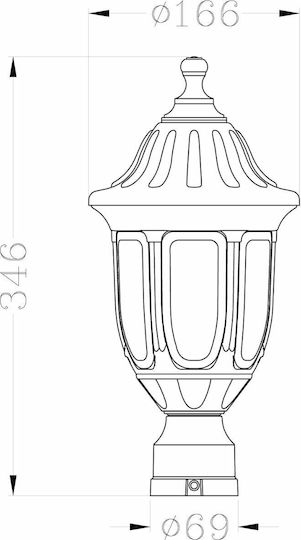 Avide Wall-Mounted Outdoor Lantern E27 IP44 60εκ.