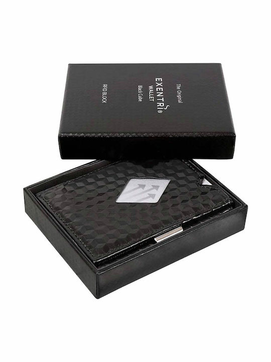 Leather Men's Wallet Cards with RFID Black