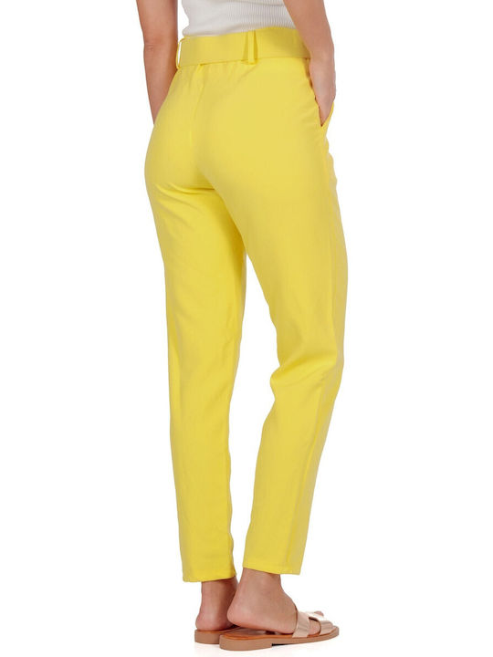 Silia D Women's Fabric Trousers Yellow