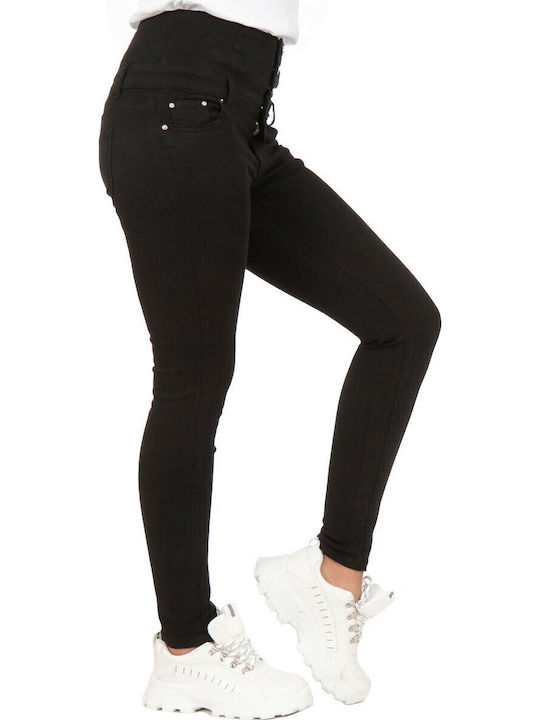High Waist Women's Jean Trousers Black