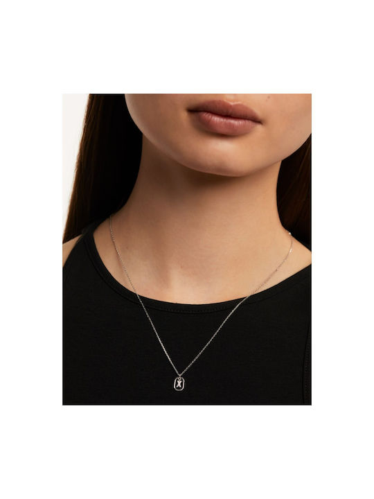 P D Paola Necklace Monogram from Silver with Zircon