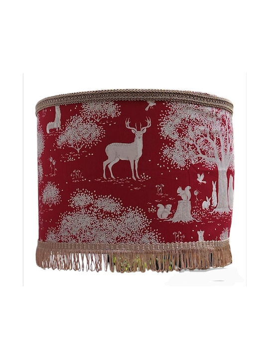 Oxygen Kids Fabric Single Ceiling Light E27 Red 35x20cm