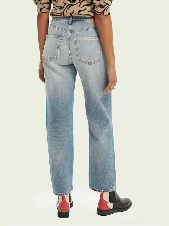 Scotch & Soda —Remade Classic Women's Jean Trousers with Rips in Straight Line