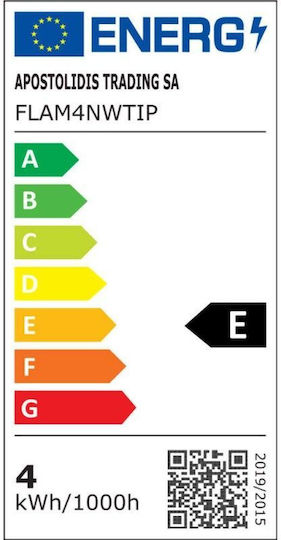 Diolamp LED-Lampe 4W für Fassung E14 und Form C35 Naturweiß 490lm