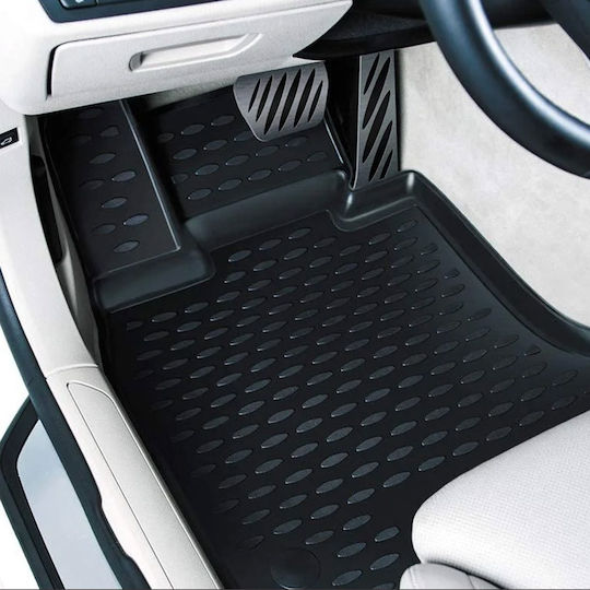 Novline Set of Front and Rear Mats 4pcs Tray Type for Honda Jazz 2002-2008 Black