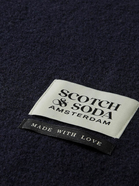 Men's Wool Scarf Navy Blue