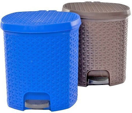 Sterk Rattan Κάδος Απορριμμάτων Πλαστικός Λευκός με Πεντάλ 18lt