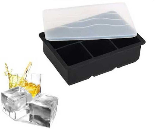 GTSA Ice Tray Cube Silicone 6 Slots Black 25-9564