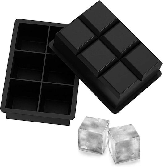 GTSA Ice Tray Cube Silicone 6 Slots Black 25-9564