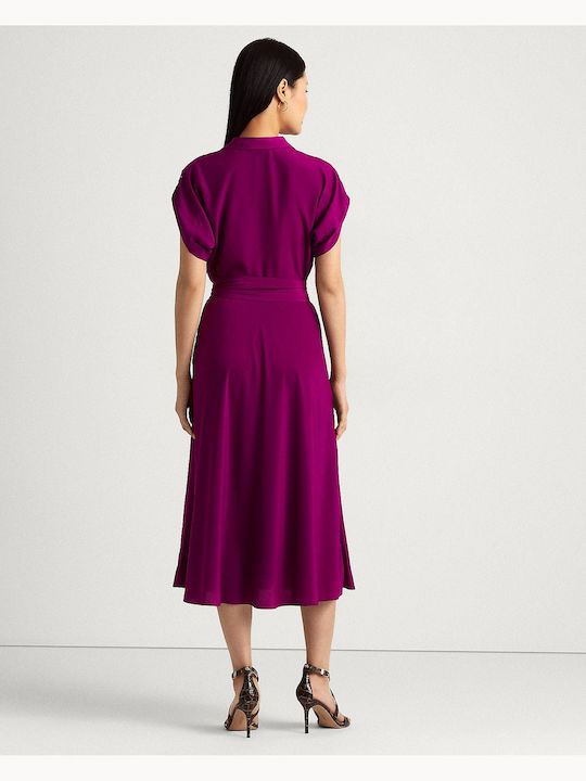 Ralph Lauren Καλοκαιρινό Midi Φόρεμα Plum Caspia