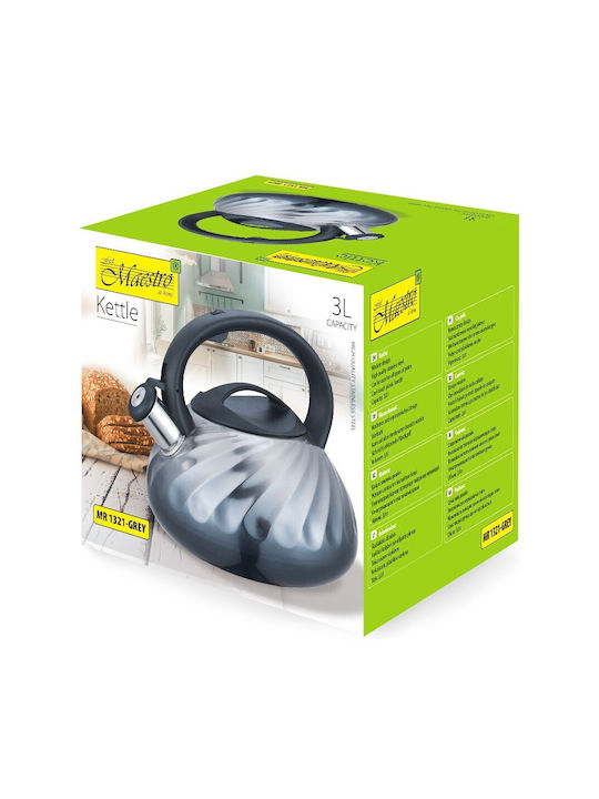 Maestro Non-electric Kettle Βραστήρας Ανοξείδωτος Γκρι 3000ml