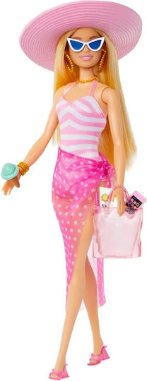 Barbie Beach Glam with Accessories Doll for 3+ years+ Years 30cm (Various Designs/Assortments of Designs) 1pc