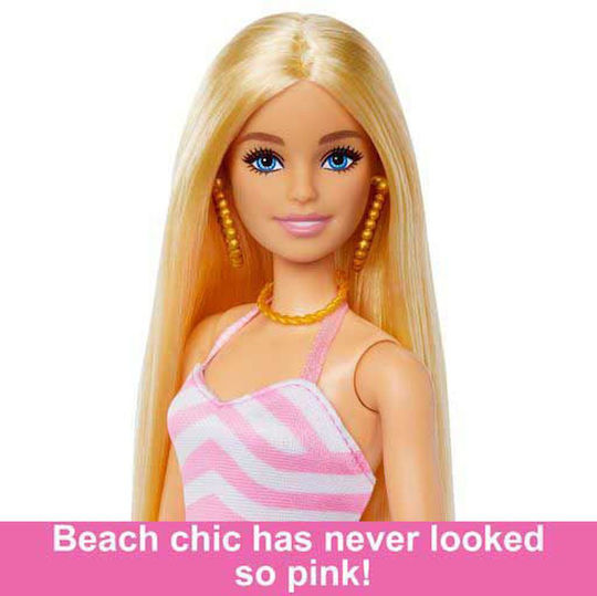 Barbie Beach Glam with Accessories Doll for 3+ years+ Years 30cm (Various Designs/Assortments of Designs) 1pc