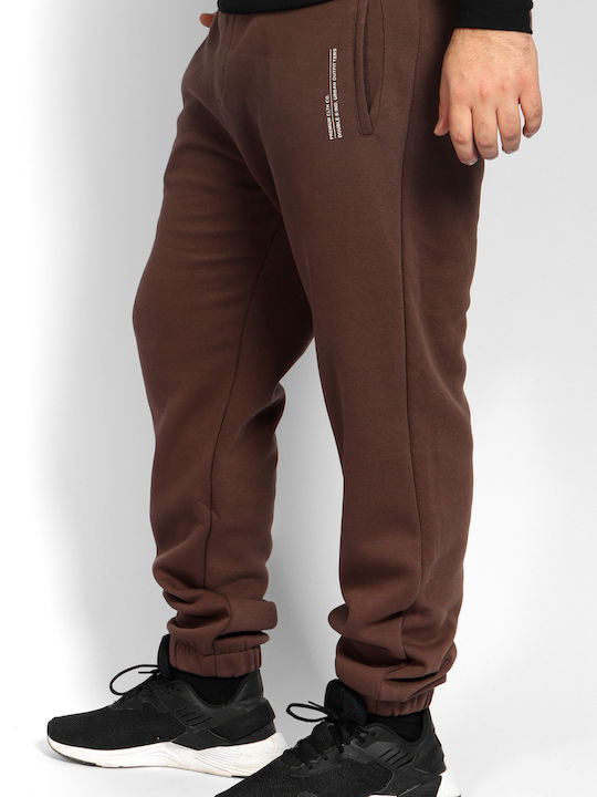 Jogginghose mit Gummizug Braun