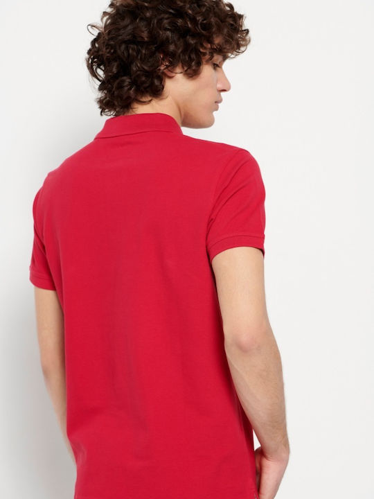 Garage Fifty5 Men's Short Sleeve Blouse Polo Raspberry