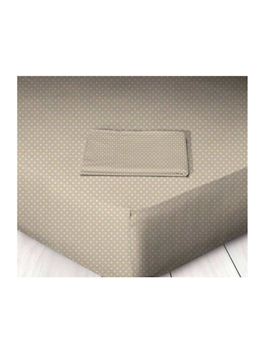 Marwa Sheet Semi Double with Elastic 120x200+25cm. Dots Beige Dots 022