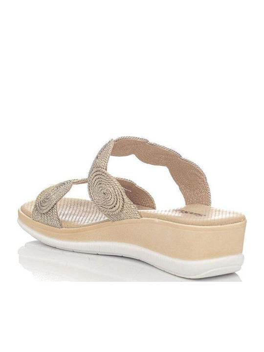 Anatomic Women's Platform Wedge Sandals Gold