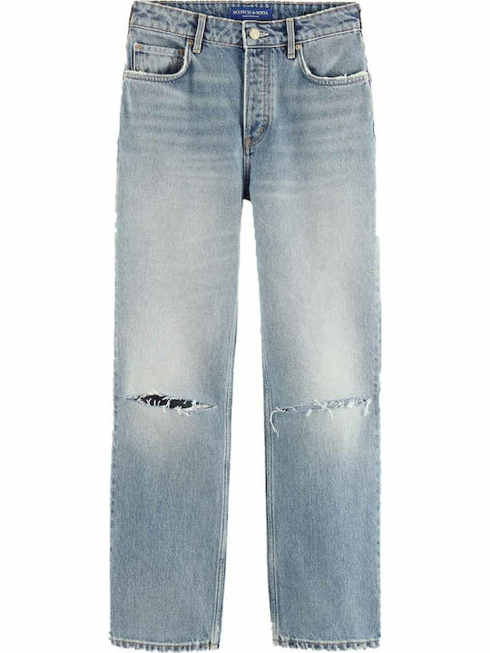 Remade Classic Γυναικείο Jean Παντελόνι με Σκισίματα σε Ίσια Γραμμή