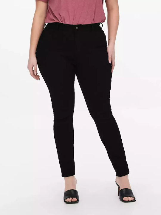 Hoch tailliert Damenjeans in Enger Passform Schwarz