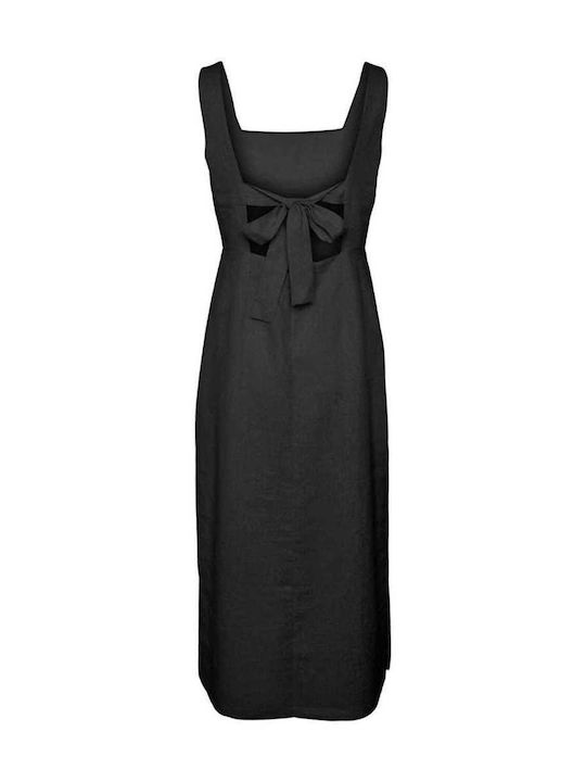 Vero Moda Sommer Midi Kleid Schwarz