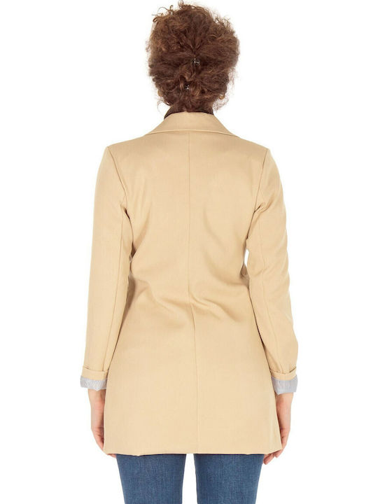 Silia D Long Women's Blazer Beige