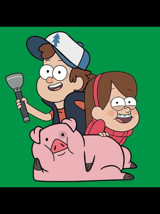 Takeposition Bluză pentru copii Cu mâneci lungi Neagră Gravity Falls