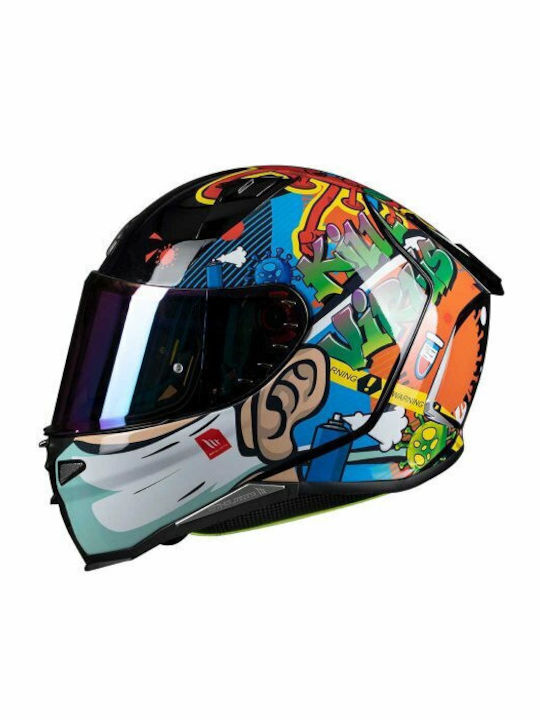 MT Revenge 2 KN95 Gloss Pearl Black Motorcycle Helmet Full Face DOT / ECE 22.05 1450gr