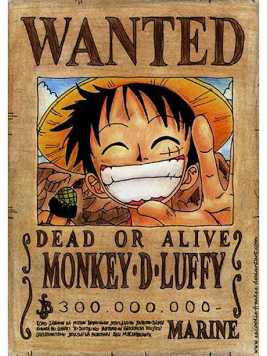 Takeposition Bluză pentru copii Cu mâneci lungi Albastră One Piece Monkey D.Luffy Wanted