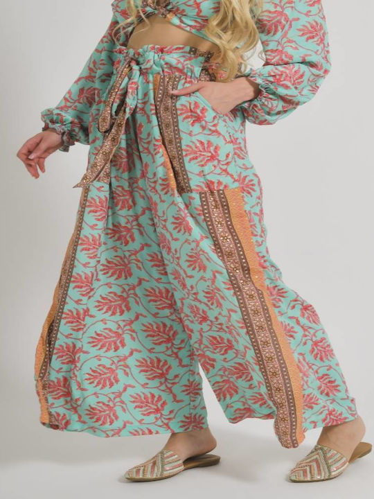 Ble Resort Collection Γυναικεία Παντελόνα Παραλίας σε Τιρκουάζ χρώμα